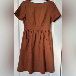 Rust BrownOrange Short Sleeve Dress